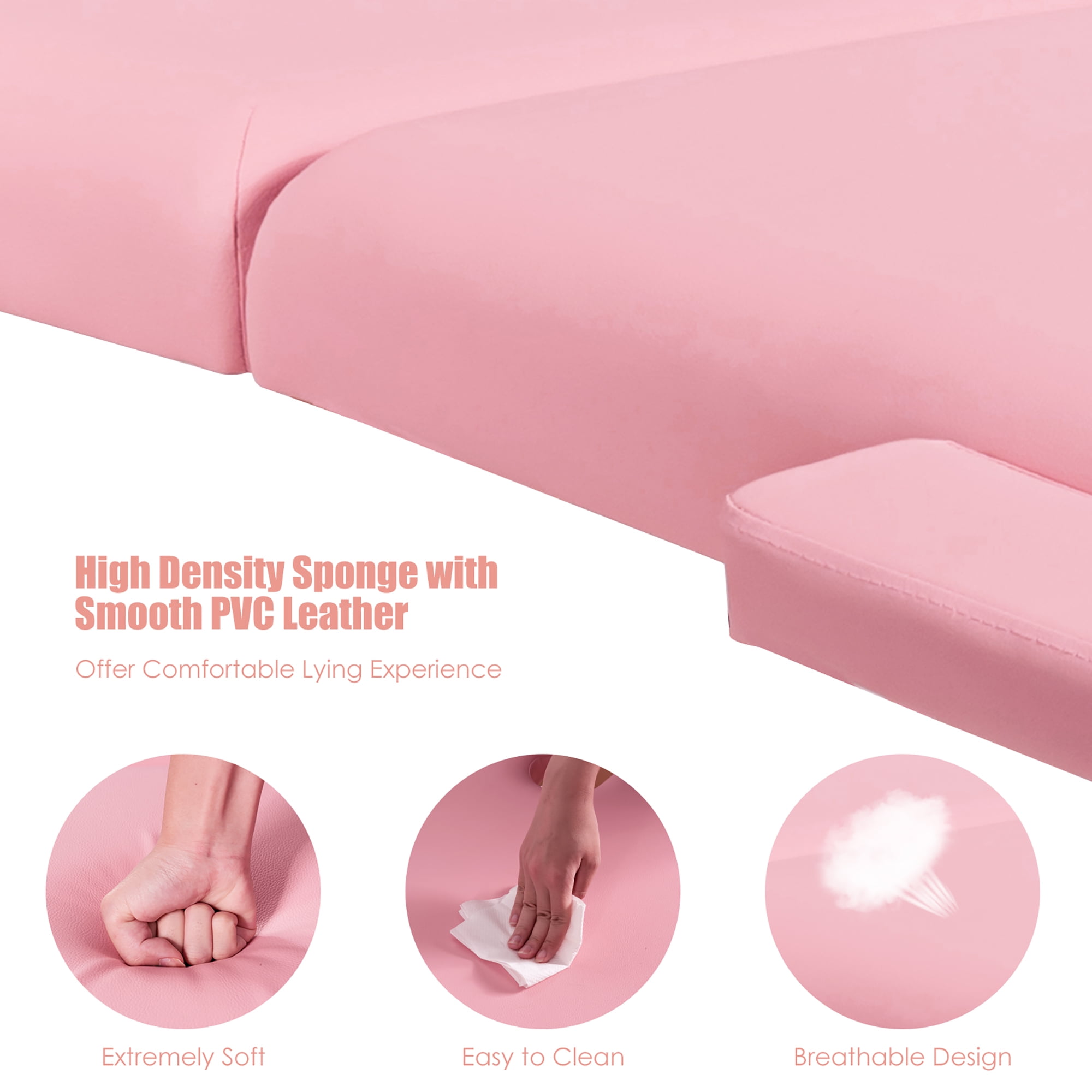 Massage Table Pad, Massage Table Memory Foam Topper, Soft Spa Bed Cover for  Massage Tables, Includes Pad and Face Holes (Pink 70x190cm)