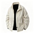 thumbnail image 2 of JTSRKL Mens Stand Collar Windbreaker Jackets Waterproof Loose Fit Outdoor Hiking Bomber Coat No Hood Breathable Streetwear Daily Comfort Top, 2 of 8
