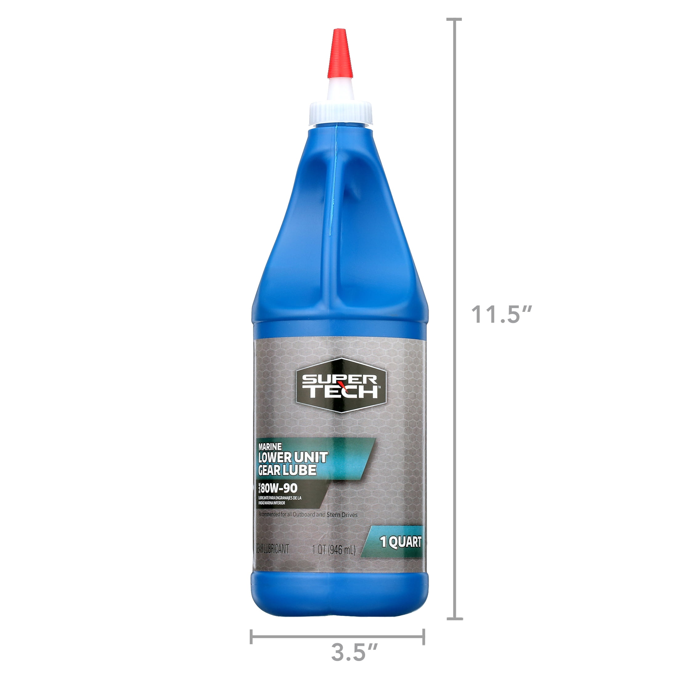 (5 pack) Super S Super Tech 80W-90 Marine Gear Lubricant Bottle, 1 Quart