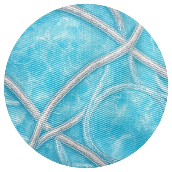 Blue Water Surface Pattern 15.4in Diameter PVC Plate Mat, Heat-Resistant and Cuttable, Kitchen Decor