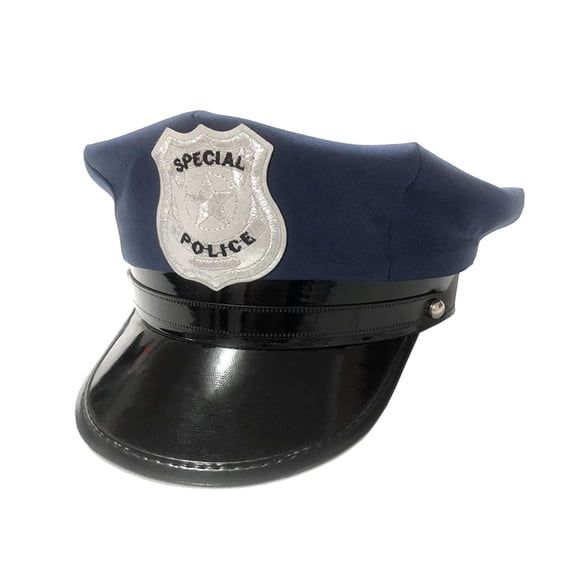 Gorro de Policía Jinwen Disfraz Oficial Carnaval Espectáculos Vacaciones Azul