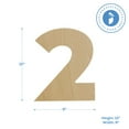 thumbnail image 2 of Wooden Number 2 Cutouts 12", Pack of 5 Wooden Numbers for Wall Decor, Home Decor, Crafts, and Party Decorations by Woodpeckers, 2 of 4
