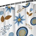 thumbnail image 3 of Pioneer Flower Floral Print Pattern Shower Curtain 84x72in, Bathroom Decorative Shower Curtain Set with 12 Hooks, Waterproof Washable, 3 of 6
