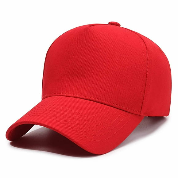 Bunenne Baseball Cap Trucker Hat Snapback Hats for Men Outdoor Sunshade Sun Hat Baseball Cap Men and Women Solid Color Cap Men's Hats & Caps Visor Hats for Women Red One Size