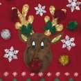 thumbnail image 2 of Womens Blingy Red Stripe Sequin Reindeer Christmas Holiday Sweater X-Large, 2 of 2