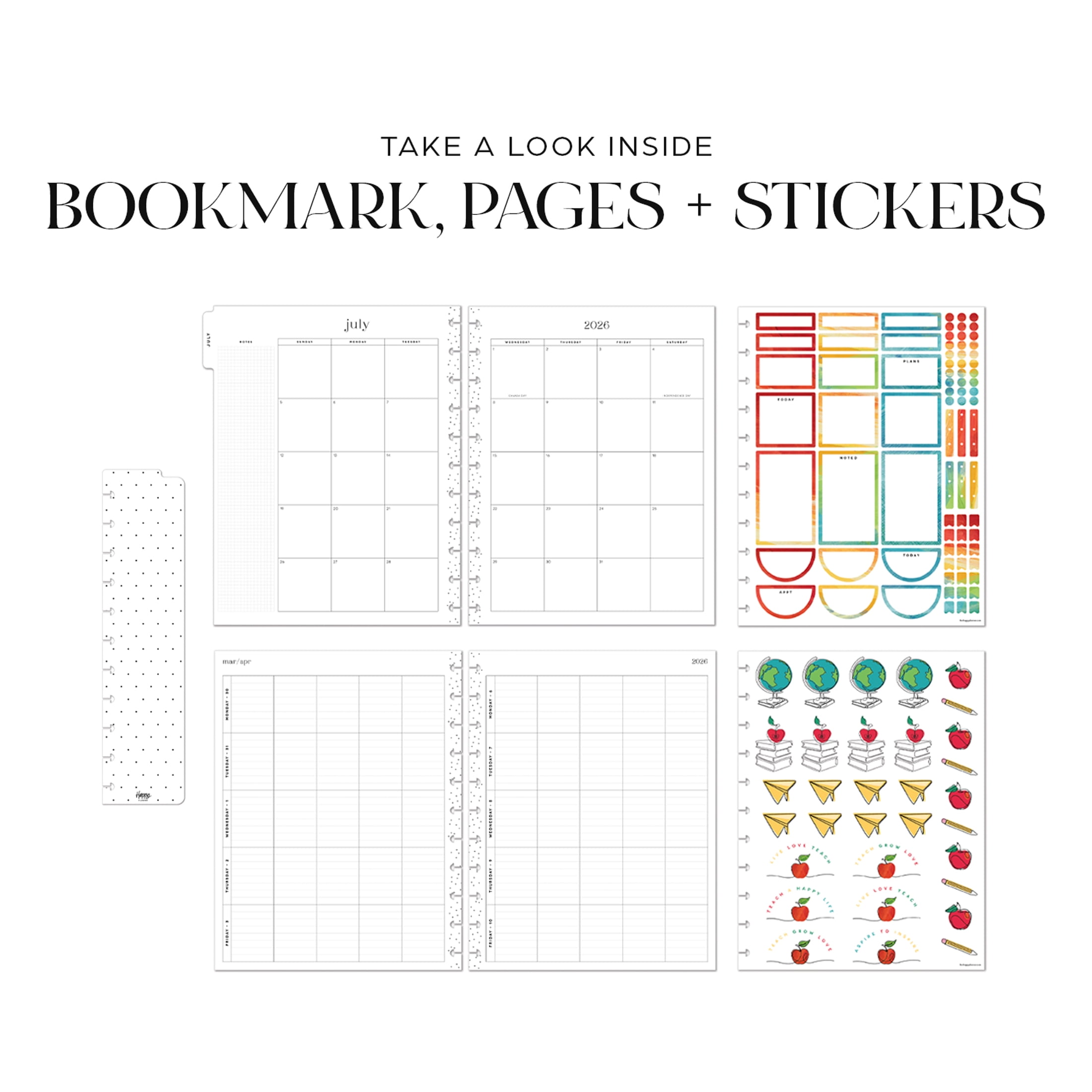 Happy Planner Monthly Weekly Big Planner (8.5” x 11”) Learn & Inspire 15-Month April 2026-June 2027, disc bound system
