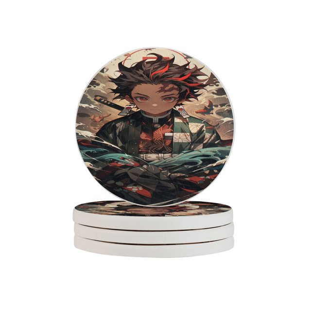 Posavasos de tierra de diatomeas absorbente Demon Slayer, el aislamiento antideslizante de tierra de diatomeas inodoro protege la superficie de la mesa contra daños Talla única