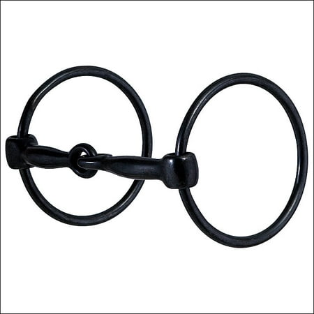 AH282 HILASON BLACK STEEL RING SNAFFLE MOUTH HORSE (Best Horse Bit For Control)