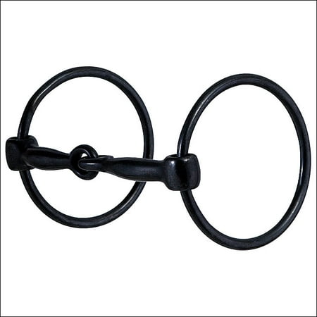 - AH282 HILASON BLACK STEEL RING SNAFFLE MOUTH HORSE BIT