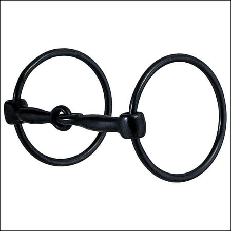 AH282 HILASON BLACK STEEL RING SNAFFLE MOUTH HORSE