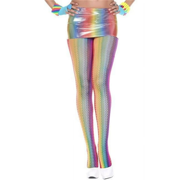 Music Legs Rainbow Zig Zag Tights, Rainbow (Women’s)