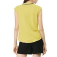 thumbnail image 3 of INSPIRE CHIC Women's Tie Neck Cap Sleeve Button Down Ruffle Summer Shirts, 3 of 6