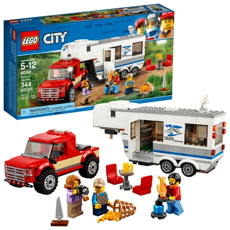 LEGO City Great Vehicles Pickup & Caravan 60182 (344 Pieces)