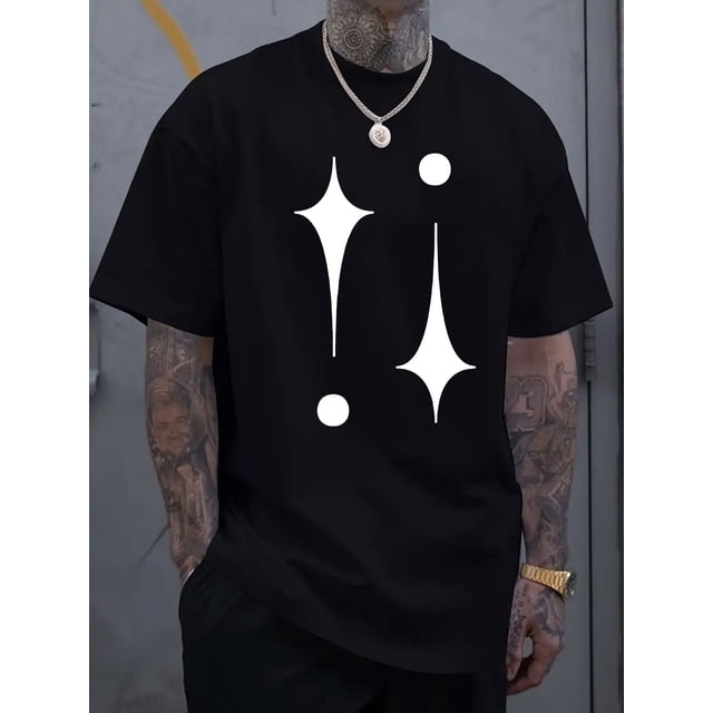 Camiseta de manga corta con cuello redondo para hombre, estampada, sencilla y moderna, cómoda y transpirable, ideal para vacaciones de primavera y verano y para el tiempo libre.