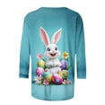 thumbnail image 3 of T-Shirt pour Femmes, Blouse Décontractée Imprimée à Col Rond et Manches 3/4, Haut Tendance pour le Printemps, 3 of 5
