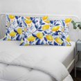 thumbnail image 4 of Summer Lemon Oversized Pillow Covers, Watercolor Yellow Blue Garden Floral Soft Throw Pillow Cases with Invisible Zipper, Decorative Pillowcase Pillows Protectors for Sofa Bed Couch 24"x36", 4 of 9