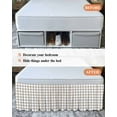 thumbnail image 6 of Light Brown Bed Skirt Queen Size 16" Drop Checkered Ruffled Wrap Around Bed Skirts Adjustable Elastic Bedskirt Dust Ruffle for Queen Size Bed, 6 of 7