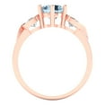 thumbnail image 4 of Clara Pucci 14K Rose Gold Solid Gold Aquamarine Three-Stone Anniversary Ring for Women - 1.72 cttw Round Cut, 4 of 8