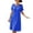 Blue, variant on SELONE Beach Dresses for Women Split Casual Dresses Short Sleeve Midi Sundress Crew Neck Lounge Casual Clothes Black S