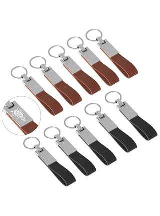 Blank Leather Keychains ready to be Personalized-10 pack Leather Keyrings  Blanks-Stamping, Tooling, Embossing, Engraving and Painting ready