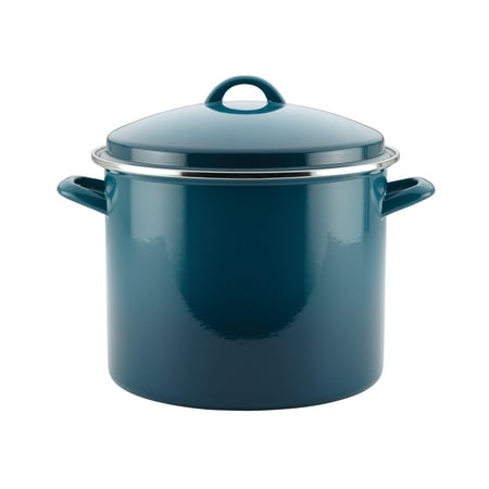 

YUANSEN 12-Quart Enamel on Steel Stockpot with Lid Marine Blue