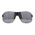 thumbnail image 2 of Mens European Fashion Oversized Curved Shield Sport Metal Rim Sunglasses White Silver - Silver Mirror, 2 of 4