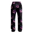 thumbnail image 4 of Halloween Waffle Pajama Pants for Men Big and Tall Plus Pumpkin Drawstring Loungewear Funny Baggy Cute Goth Family Pj Pants Light Gray 4XL, 4 of 4