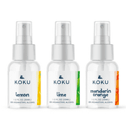 KOKU Citrus Hand & Body Spray | Variety Pack | Three 1.2-Ounce Travel-Size Spray Bottles | 1 of each Scents | Lemon, Lime, & Mandarin Orange