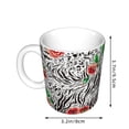 thumbnail image 2 of Disketp Roses Mixed Zebra 1 Large Coffee Mug with Handle Tea Cup Novelty Coffee Cup for Men Women Office Work, 2 of 6
