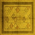 thumbnail image 1 of Ahgly Company Machine Washable Indoor Square Oriental Yellow Industrial Area Rugs, 6' Square, 1 of 4
