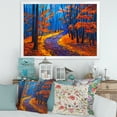 thumbnail image 3 of Designart 'Orange Autumn Landscape With Little Road I' Traditional Framed Art Print, 3 of 4
