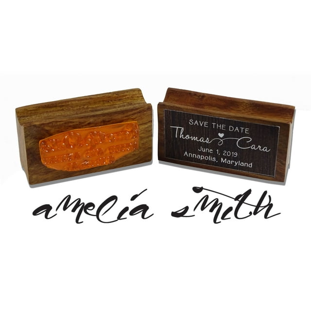 Printtoo Wood Mounted Custom Rubber Stamp Personalized Signature Custom Stamper-2.2 x 0.86 Inches