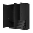 thumbnail image 4 of Woodpeckers Furniture and Mattress 61"Wide Armoire Wardrobe Closet For Hanging With 3 Drawers & Shelves, 4 of 6