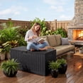 thumbnail image 6 of Dextrus Outdoor Waterproof 120 Gallon Resin Deck Box, Black & Brown, 6 of 7