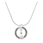 Delight Jewelry Silvertone Bowling Pin Silvertone Grandmother Ring Charm Necklace, 18"