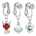 thumbnail image 3 of Racing Butterfly 1Pc Fake Belly Button Ring Fake Clip On Belly Piercing Non Piercing Navel Ring, 3 of 8