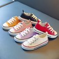 thumbnail image 4 of Zapatos de lona para niños, estilo primavera y otoño, zapatos bajos con cordones, zapatos de tabla para niños y niñas, zapatos blancos para bebés, zapatos casuales de tela, 4 of 5