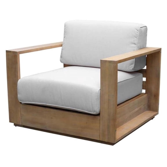 Pemberly Row 24" Modern Acacia Wood Dining Chair in Beige Finish