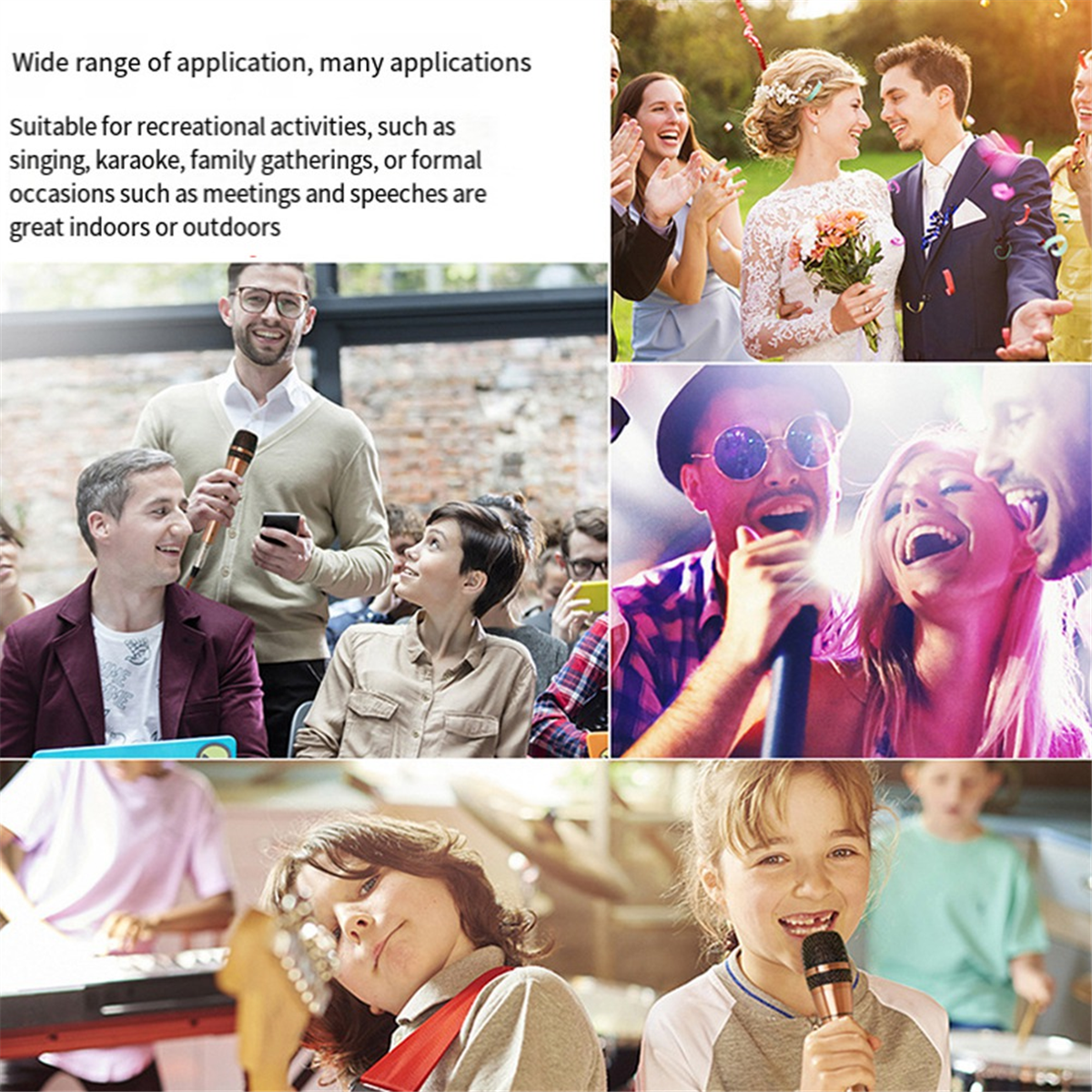 Universal Wired Handheld Dynamic Microphone Noise Isolation Mic for Outdoor Karaoke Meeting Singing