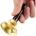 thumbnail image 2 of 12 Piezas Campanas de Mano de Metal Campanas de Llamada de Servicio Campanas de Mano con Mango de Madera Negra Campanas de Metal Percusión Musical para Escuelas (Plata), 2 of 5