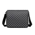 thumbnail image 1 of Messenger Bag Shoulder Bag Men's briefcase Business Plaid Bag for Male Leather Handbag Crossbody Bag, 1 of 4