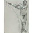 thumbnail image 2 of Pierre Puvis de Chavannes 12x14 Black Ornate Wood Framed Double Matted Museum Art Print Titled: Standing Man, Brandishing an Ax (1887-1892), 2 of 5