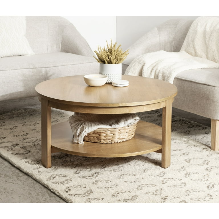 Kate and Laurel Foxford Round MDF Coffee Table 34x34x17 Natural