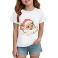thumbnail image 5 of Staki Girls Christmas Short Sleeve T Shirts Kids Summer Tops Crewneck Tees Toddler Christmas Shirts Girl(White,13-14 Years), 5 of 6