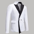 thumbnail image 2 of CONZONE Suit Jacket for Men Casual Men's Blazer Patchwork Color Two Buttons Elegant Slim Fit Dress Jacket for Performance,Prom,Wedding, 2 of 4