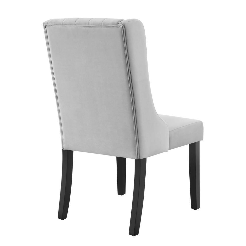 Modway Renew 19.5" Velvet Parson Dining Side Chairs in Light Gray (Set of 2)