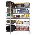 thumbnail image 4 of Tcbosik 5 Tier Storage Shelves in Chrome Finish, 1500LBS Heavy Duty Metal Shelving Unit, Upgraded Adjustable Garage Storage Organizer for Pantry Rack, 57.87"L x 13.78"W x 70.87"H, 4 of 6