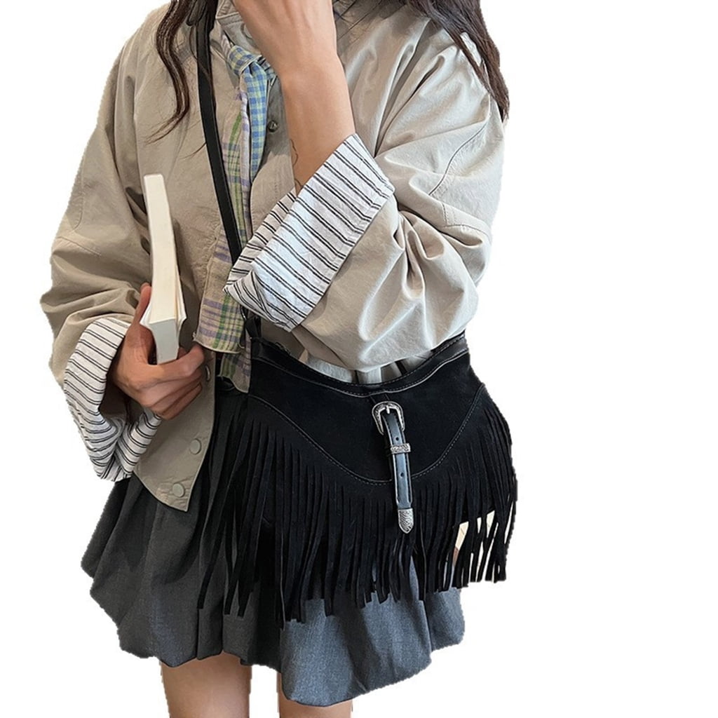 Fashion Hippie Western Cowgirl Purses Purses Fringe Hobos Bags for Women Faux Suedes Crossbody Bag tassels Shoulder Bag