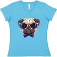 thumbnail image 3 of Inktastic Pug Dog July 4th Patriotic Sunglasses Women's V-Neck T-Shirt, 3 of 5