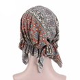 thumbnail image 5 of Bonnet de Chimiothérapie Imprimé Foulard Femme Extensible Musulman Coton Turban Musulman Extensible Perte de Cheveux Baotou Noué Couvre-Chef, 5 of 5